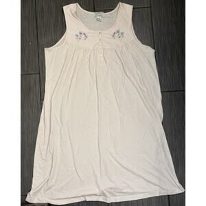 Vintage Jennifer Moore Women’s Pink Sleeveless Nightgown Size 1X Cotton Blend